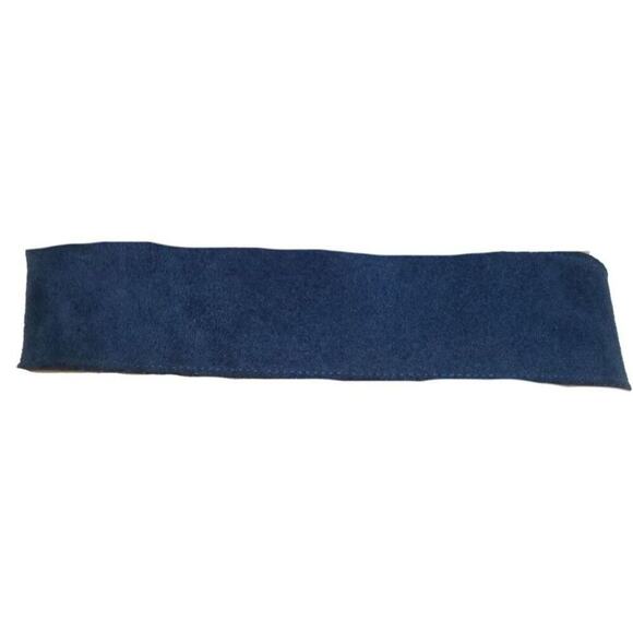 Vintage Big Gold Interlocking Cut Out Buckle Wide Blue Suede Belt Adjustable main image 5